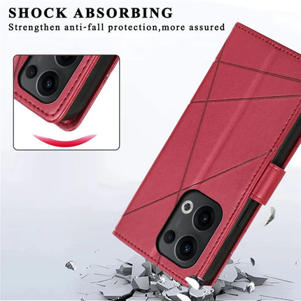 DF-06 For Oppo Reno13 Pro 5G Phone Case Line Imprint Leather Wallet Cover