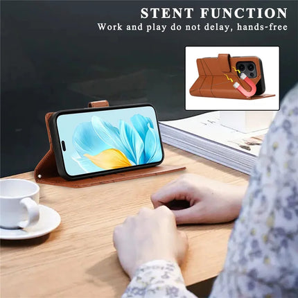 DF-06 For Oppo Reno13 Pro 5G Phone Case Line Imprint Leather Wallet Cover
