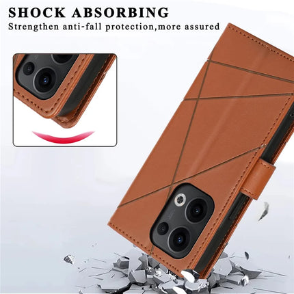 DF-06 For Oppo Reno13 Pro 5G Phone Case Line Imprint Leather Wallet Cover