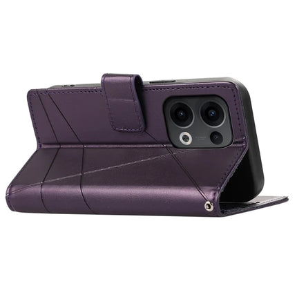 DF-06 For Oppo Reno13 Pro 5G Phone Case Line Imprint Leather Wallet Cover