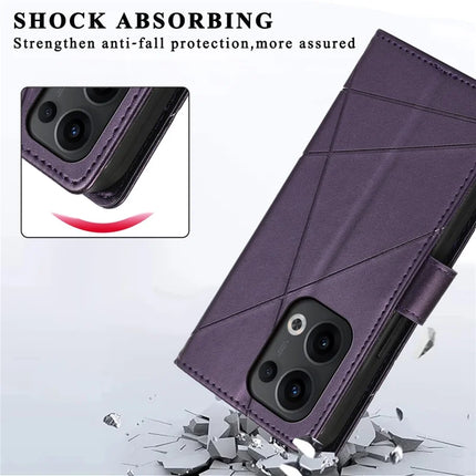 DF-06 For Oppo Reno13 Pro 5G Phone Case Line Imprint Leather Wallet Cover