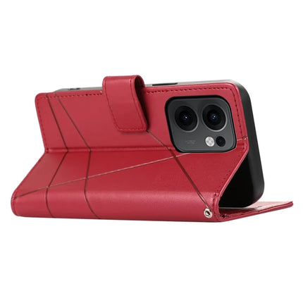 DF-06 For Oppo Reno13 F 5G Phone Case Line Imprint Leather Wallet Cover