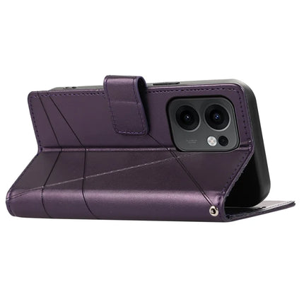 DF-06 For Oppo Reno13 F 5G Phone Case Line Imprint Leather Wallet Cover