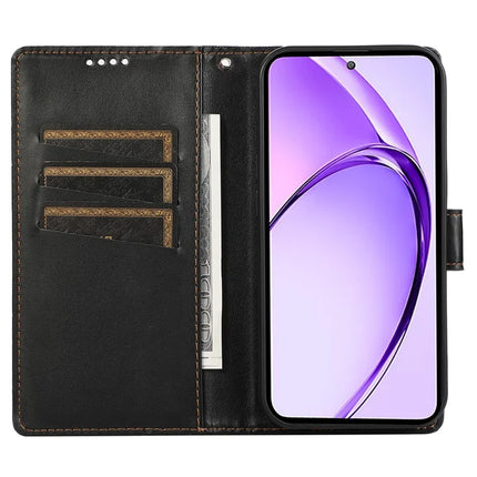 DF-06 For Realme 13+ 5G / 13 Pro 5G (China) Phone Case Line Imprint Leather Wallet Cover