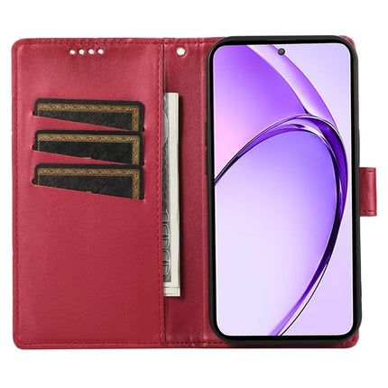 DF-06 For Realme 13+ 5G / 13 Pro 5G (China) Phone Case Line Imprint Leather Wallet Cover