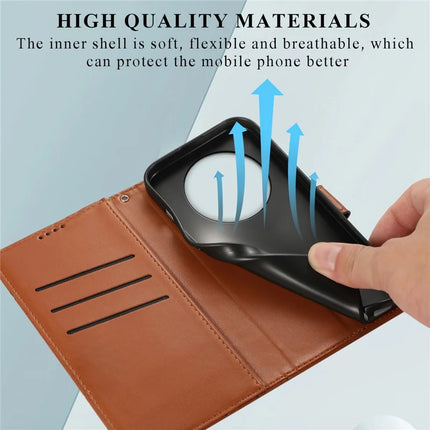DF-06 For Realme 13+ 5G / 13 Pro 5G (China) Phone Case Line Imprint Leather Wallet Cover