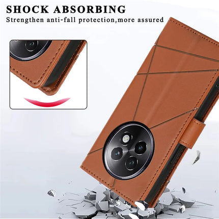 DF-06 For Realme 13+ 5G / 13 Pro 5G (China) Phone Case Line Imprint Leather Wallet Cover