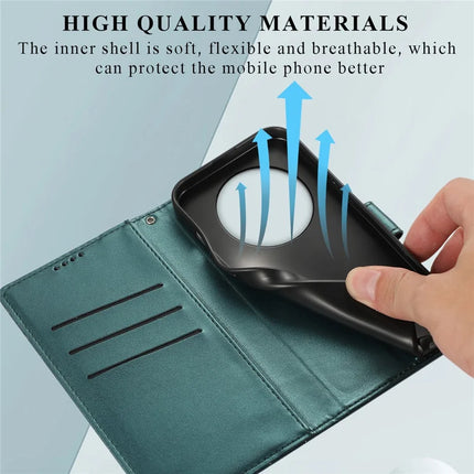 DF-06 For Realme 13+ 5G / 13 Pro 5G (China) Phone Case Line Imprint Leather Wallet Cover