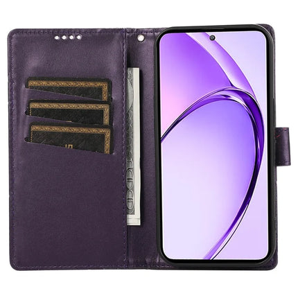 DF-06 For Realme 13+ 5G / 13 Pro 5G (China) Phone Case Line Imprint Leather Wallet Cover