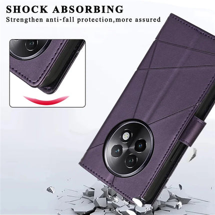 DF-06 For Realme 13+ 5G / 13 Pro 5G (China) Phone Case Line Imprint Leather Wallet Cover