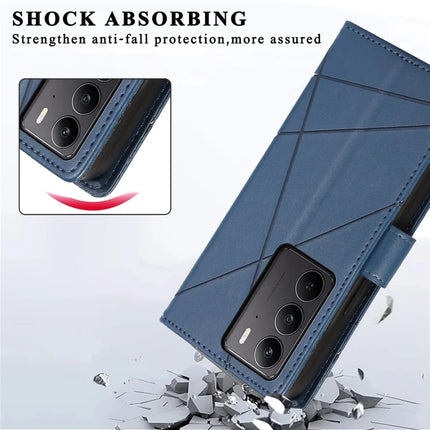For Realme V60 Pro / C75 Phone Case Line Imprint Leather Wallet Cover