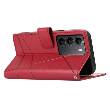 For Realme V60 Pro / C75 Phone Case Line Imprint Leather Wallet Cover