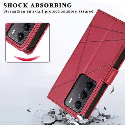 For Realme V60 Pro / C75 Phone Case Line Imprint Leather Wallet Cover