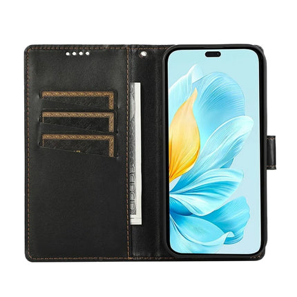 For Honor 300 Phone Case Line Imprint Leather Wallet Cover