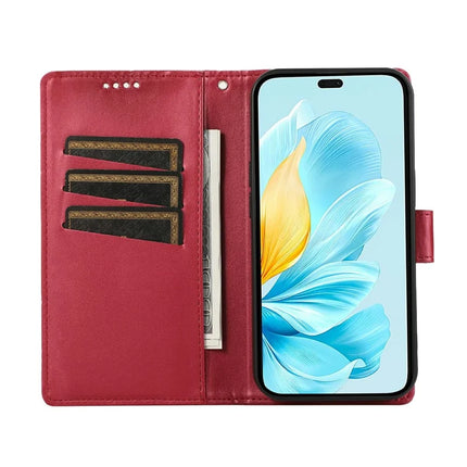 For Honor 300 Phone Case Line Imprint Leather Wallet Cover
