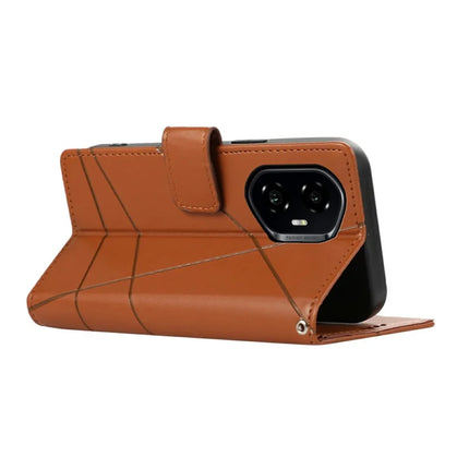 For Honor 300 Phone Case Line Imprint Leather Wallet Cover