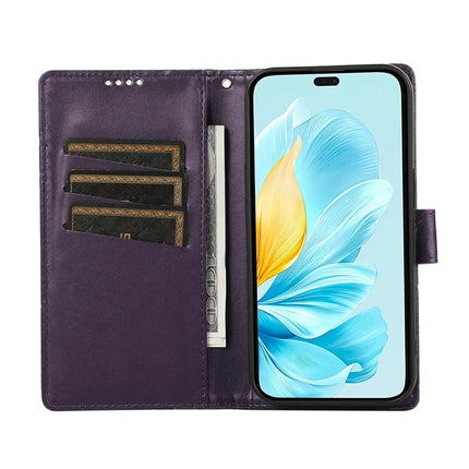 For Honor 300 Phone Case Line Imprint Leather Wallet Cover