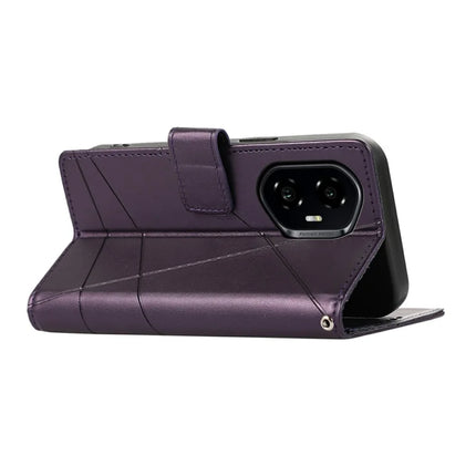 For Honor 300 Phone Case Line Imprint Leather Wallet Cover