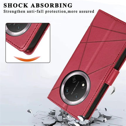 DF-06 For Honor Magic7 Lite 5G / X9c 5G / X60 Pro 5G Phone Case Line Imprint Leather Wallet Cover