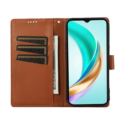 DF-06 For Honor Magic7 Lite 5G / X9c 5G / X60 Pro 5G Phone Case Line Imprint Leather Wallet Cover