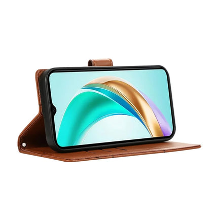 DF-06 For Honor Magic7 Lite 5G / X9c 5G / X60 Pro 5G Phone Case Line Imprint Leather Wallet Cover