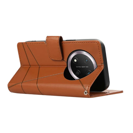 DF-06 For Honor Magic7 Lite 5G / X9c 5G / X60 Pro 5G Phone Case Line Imprint Leather Wallet Cover