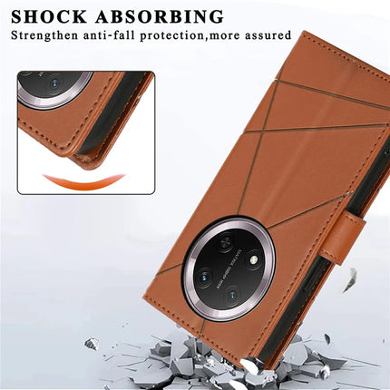 DF-06 For Honor Magic7 Lite 5G / X9c 5G / X60 Pro 5G Phone Case Line Imprint Leather Wallet Cover