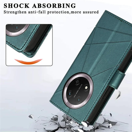 DF-06 For Honor Magic7 Lite 5G / X9c 5G / X60 Pro 5G Phone Case Line Imprint Leather Wallet Cover
