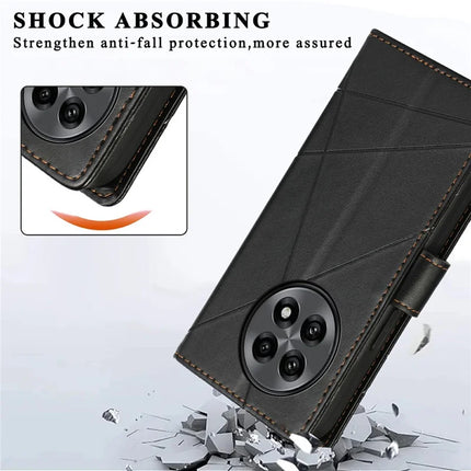 For OnePlus 13R 5G Phone Case Line Imprint Leather Wallet Cover