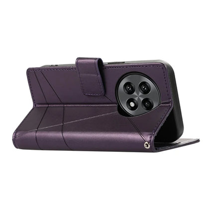 For OnePlus 13R 5G Phone Case Line Imprint Leather Wallet Cover