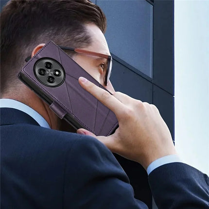 For OnePlus 13R 5G Phone Case Line Imprint Leather Wallet Cover