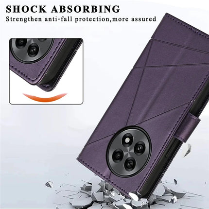 For OnePlus 13R 5G Phone Case Line Imprint Leather Wallet Cover