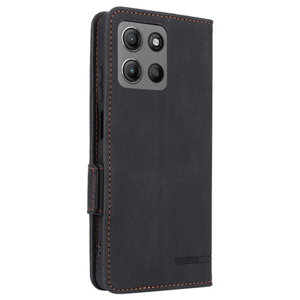 For Motorola Moto G15 4G Case Leather Wallet Flip Phone Cover with Hardware Decor