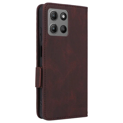 For Motorola Moto G15 4G Case Leather Wallet Flip Phone Cover with Hardware Decor