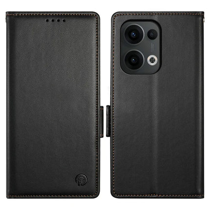 DF-010 For Oppo Reno13 Pro 5G Stand Case PU Leather Wallet Phone Cover - Black