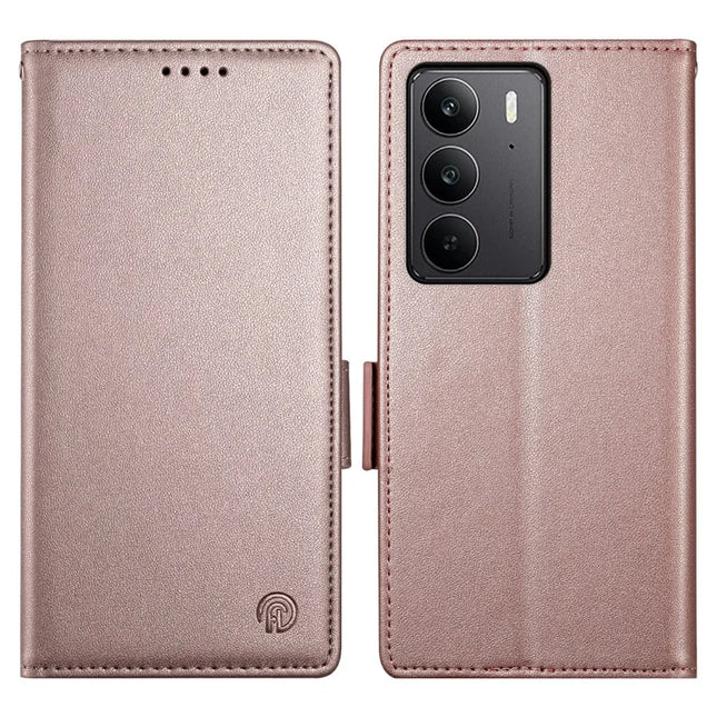 For Realme C75 / V60 Pro Stand Case PU Leather Wallet Phone Cover - Rose Gold
