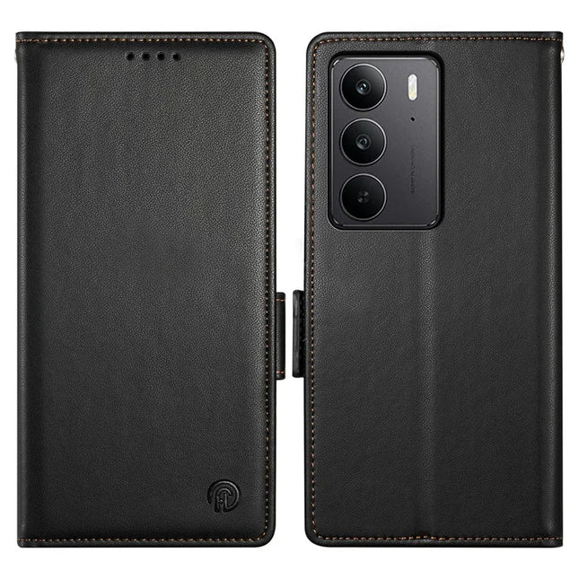 For Realme C75 / V60 Pro Stand Case PU Leather Wallet Phone Cover - Black