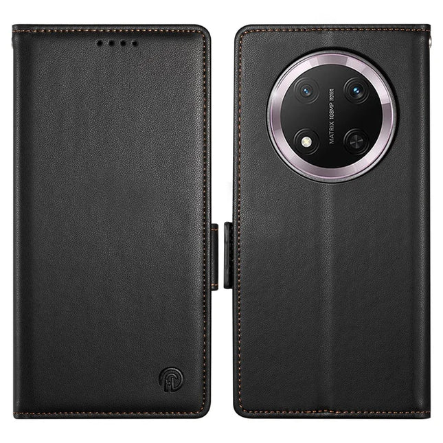 For Honor Magic7 Lite 5G / X9c 5G / X60 Pro 5G Stand Case PU Leather Wallet Phone Cover - Black