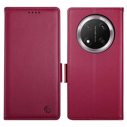 For Honor Magic7 Lite 5G / X9c 5G / X60 Pro 5G Stand Case PU Leather Wallet Phone Cover - Wine Red