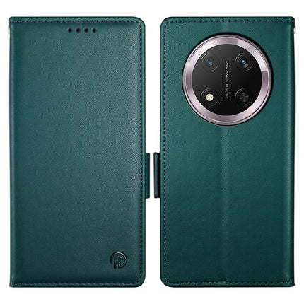 For Honor Magic7 Lite 5G / X9c 5G / X60 Pro 5G Stand Case PU Leather Wallet Phone Cover - Blackish Green