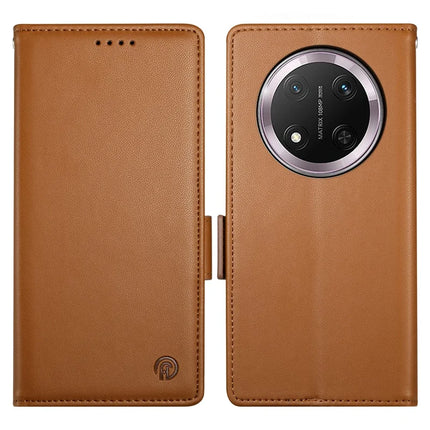 For Honor Magic7 Lite 5G / X9c 5G / X60 Pro 5G Stand Case PU Leather Wallet Phone Cover - Brown