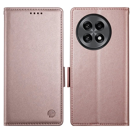For OnePlus 13R 5G Stand Case PU Leather Wallet Phone Cover - Rose Gold