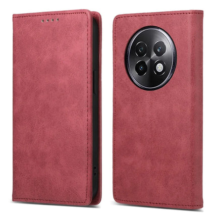 DF-05 For Realme 13+ 5G Wallet Case RFID Blocking PU Leather Phone Cover - Red