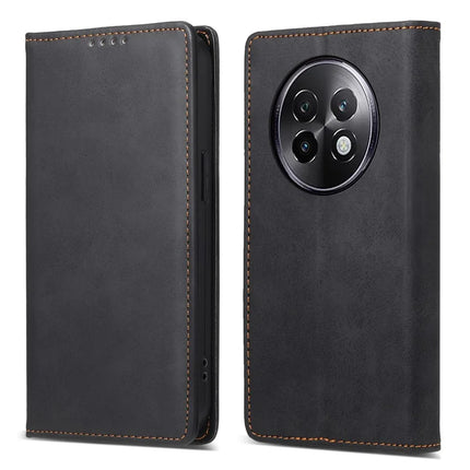 DF-05 For Realme 13+ 5G Wallet Case RFID Blocking PU Leather Phone Cover - Black