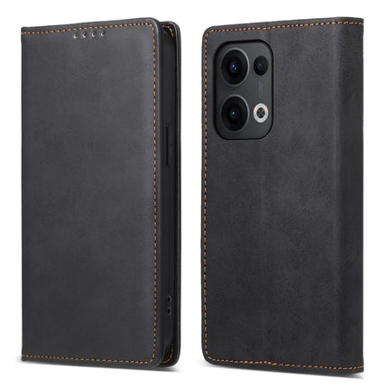 DF-05 For Oppo Reno13 5G (Global) Wallet Case RFID Blocking PU Leather Phone Cover - Black