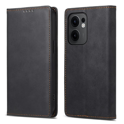 For Oppo Reno13 F 5G Wallet Case RFID Blocking PU Leather Phone Cover - Black