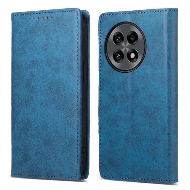 DF-05 For OnePlus 13R 5G Wallet Case RFID Blocking PU Leather Phone Cover - Blue