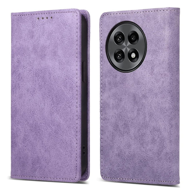 DF-05 For OnePlus 13R 5G Wallet Case RFID Blocking PU Leather Phone Cover - Purple