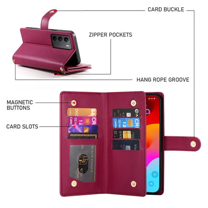 DF-011 For Oppo Reno13 Pro 5G Case Zipper Pocket Wallet Leather Phone Cover with Straps