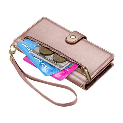 DF-011 For Oppo Reno13 Pro 5G Case Zipper Pocket Wallet Leather Phone Cover with Straps